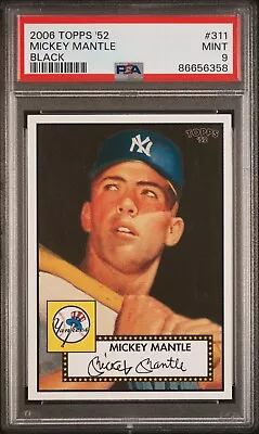 2006 Topps '52 Black #311 Mickey Mantle PSA 9 Yankees • $74.99