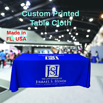 Custom Printed Table Cloth And Fitted Cloths 6ft 8ft Table Full Color Print • $80