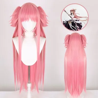 Puella Magi Madoka Magica Kaname Madoka Cosplay Wig Long Straight Pink Hair • $26.99