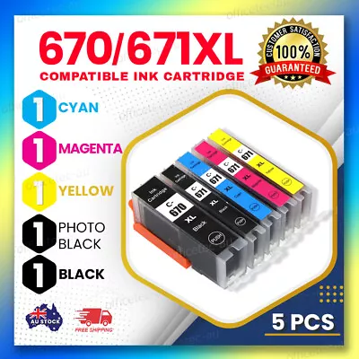 5x Ink Cartridges PGI670 XL CLI671 For Canon Pixma MG5760 MG6860 MG7760 MG7766  • $11.80