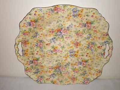 Royal Winton Grimwades Chintz FLORAL FEAST 11  X 10  Cake Plate Platter Tray • $199.95