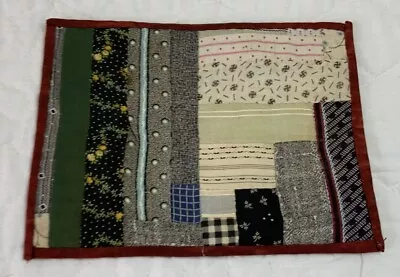 Vintage Antique Patchwork Quilt Table Topper Log Cabin Early Calicos • $7.95