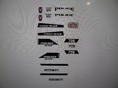 Culpeper Virginia Police Motorcycle Decals 1:18 Scale • $12.97