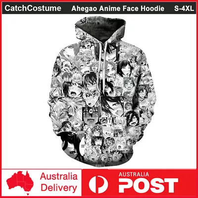 Ahegao Anime Face Hoodie Mens Womens 3D Printed Funny Sweatshirt Jumper • $31.99