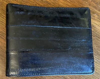 Lee Sands Eelskin Black Bifold Wallet EUC • $49.47