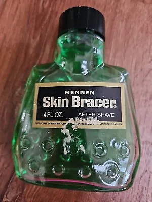 Vintage 1980's Mennen SKIN BRACER AFTER SHAVE 4oz 3/4 Full Bottle • $10