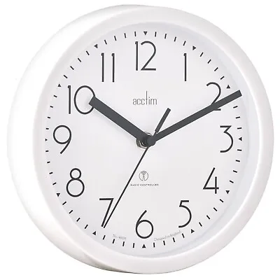 Acctim Ditton Wall Clock Radio Controlled Glass Lens 20cm Kitchen Clock • £17.99