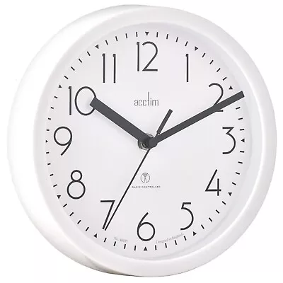 Acctim Ditton Wall Clock Radio Controlled Glass Lens 20cm Kitchen Clock • £17.99