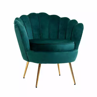 $184.87 • Buy Artiss Armchair Lounge Chair Accent Retro Armchairs Lounge Shell Velvet Green