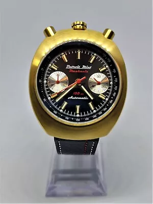 Detroit Mint Mechanic Bullhead Automatic Chronograph Black On Gold • $300