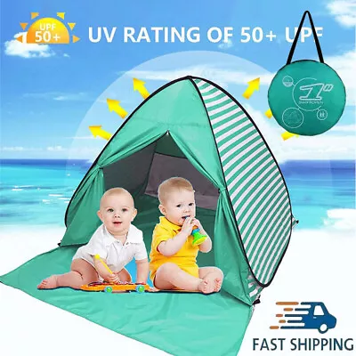Portable Folding Pop Up Beach Tent Infant 50+ UV/UPF Protection Sun Shelter+Bag • £10.99