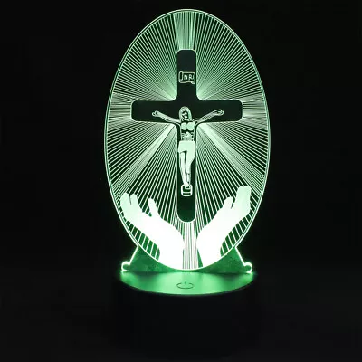 Jesus 3D Night Lamp - Christian Gift For Birthday Or Table Decoration-GZ • £14.98