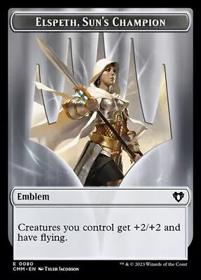 Elspeth Sun's Champion Emblem MTG Commander Masters Token NM X1 - Magic Card • $1.98