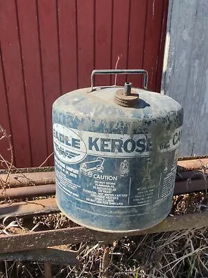 Vintage Metal 5 Gallon Eagle Kerosine Can Blue White GAS OIL DECOR No Holes • $24.95