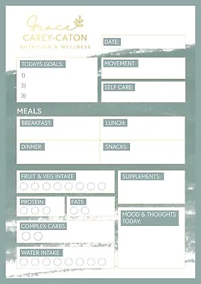 Nutrition & Wellness Daily Journal Planner Tracker Self Care A5 50 Pages • £8.99