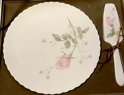 Mikasa April Rose Cake Plate & Server Bone China Vintage Beauty Japan • $35