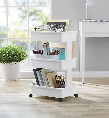 3-Tier Plastic Multi-Purpose Rolling Laundry Cart • $12