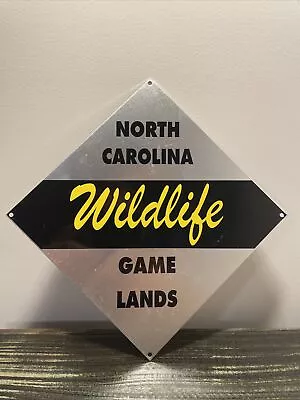 Vintage US Forest Service NC Wildlife Game Lands Metal Sign Rare NOS Never Hung • $65