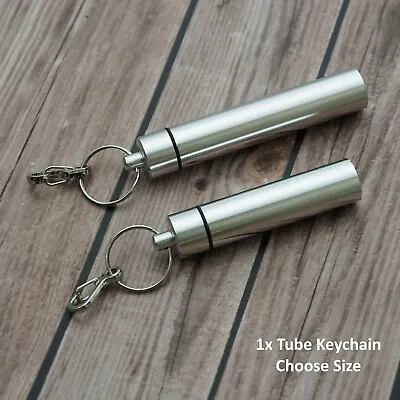 Waterproof Aluminum Pill Container Capsule Bottle Keychain Over 3  Long - Choose • $7.29