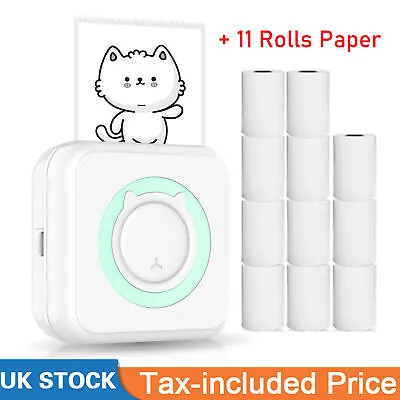 £16.14 • Buy Mini Pocket Thermal Printer Mobile Receipt Photo Printing BT With 11 Rolls Paper