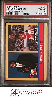 1990 Hoops #385 Magic Johnson-michael Jordan Super Streaks Psa 10 • $37.32