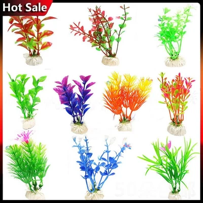 $13.55 • Buy 10PCS Plastic Fake Grass Accessories Aquarium Fish Tank Decor Landscape Plants