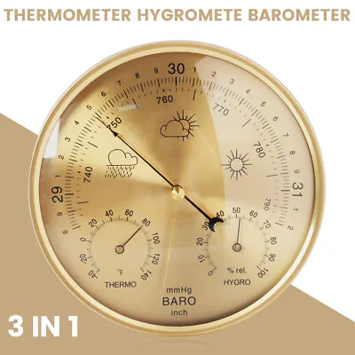 3 In 1 Wall Hanging Weather Station Barometer Thermometer Hygrometer In/Outdoor • $20.59