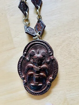 Rare Aztec Mayan Mexican Leather Necklace • $19