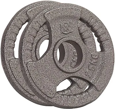 2  Olympic Weight Plates Tri Grip Cast Iron Pair Of 2.5kg • £19.99
