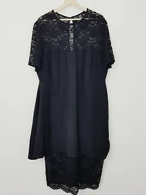 $55 • Buy ASOS Womens Size 22 Or US 18 Black Lace Short Sleeve Dress