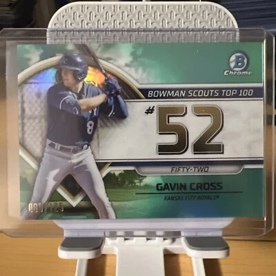 $0.99 • Buy ⚾2023 Bowman Chrome Scouts Top 100 Gavin Cross Green # 89/125 Kansas City Royals