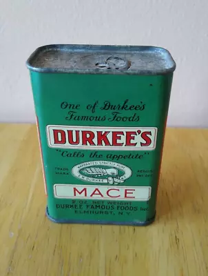 Vintage Durkee's Mace Spice Kitchen Tin Shaker Durkee Famous Foods Elmhurst NY • $22