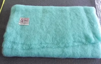 BEAUTIFUL Glen Cree Mohair Scotland Throw Scarf Soft Light Turquoise NWOT! • $24.99