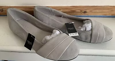 Next Forever Comfort Pale Grey Suede & Leather Ballerina Shoes 3.5 UK BNWT@£42 • £8.50