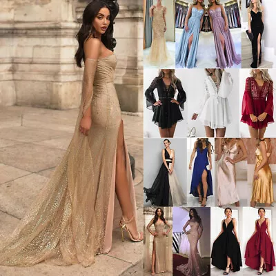 $43.50 • Buy Women Lace Formal Dress Wedding Evening Ball Gown Party Cocktail Prom Bridesmaid