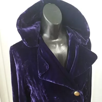 Vintage Purple Velvet Long Duster Jacket BCXF Sm. Ankle Length Gothic Steampunk • $81.48