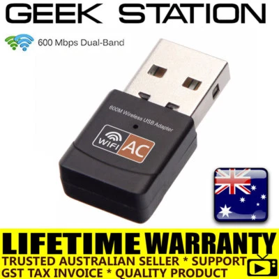 $15 • Buy 600Mbps Dual Band 2.4Ghz 5Ghz USB Wifi Dongle Wireless LAN Adapter 