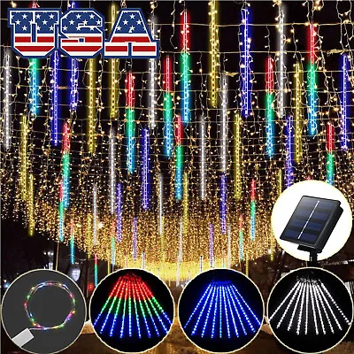 288LED Christmas Solar Meteor Shower Rain String Light Tree Lamp Decor Xmas Gift • $14.59
