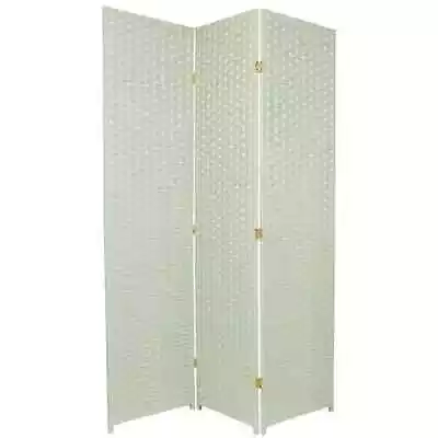 Oriental Furniture Room Divider 52.5  3-Panel Folding Woven Palm In Seagrass • $117.24
