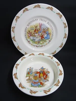 Vintage Royal Doulton England Fine Bone China Bunnykins Children’s Plate & Bowl • $32.19