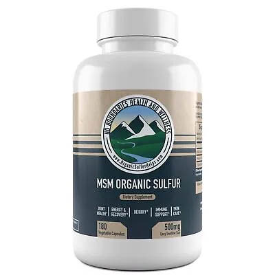 500mg MSM Organic Sulfur Capsules By No Boundaries Health And Wellness – 180 ... • $26.66