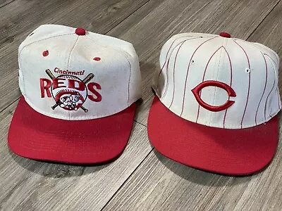Vintage Lot Cincinnati Reds Baseball Hats New Era 100% Wool #1 Apparel READ • $28