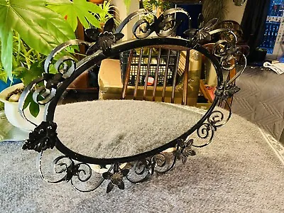 £30 • Buy Vintage/Retro Wrought Iron Wall Mirror, Heavy Weight Scroll Work