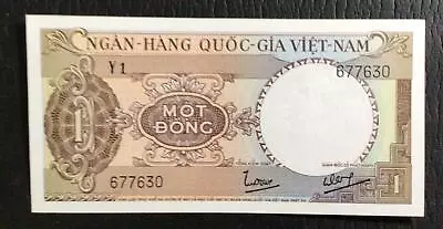 Vintage GEM Uncirculated $1 Dong Vietnam! Old Vietnamese Paper Money Currency! • $3.25