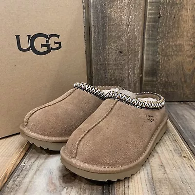 Ugg Tasman Ii Slipper Clog Chestnut Suede Wool Lined Shoe Big Kids Us 1 Eu 32.5 • $72