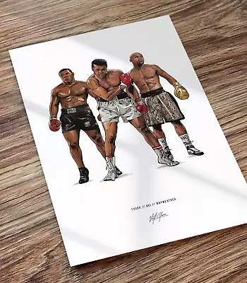 Muhammad Ali Mike Tyson Floyd Mayweather Poster Boxing Art Illustrated Print • $24.99