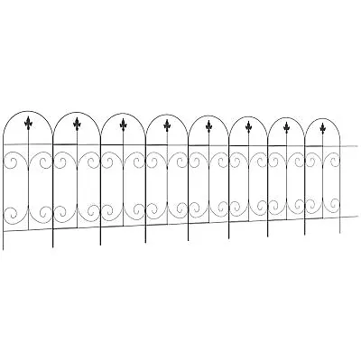 Outsunny Decorative Garden Fencing 8PCs 44in X 12.5ft Metal Border Edging • £61.99