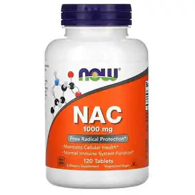NOW Foods NAC 120 Tabs 1000 Mg | N-Acetyl Cysteine (NAC) Free Radical Protection • £29.99