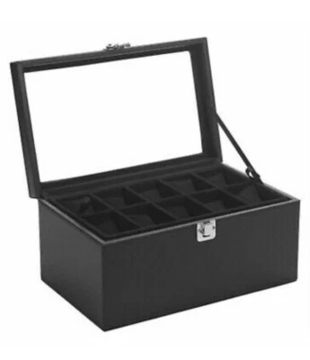 £14.99 • Buy Black 20 Grid Watch Box Display Case Organiser Women Men Jewellery Storage Box
