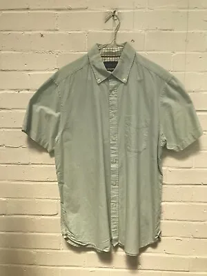 £4.89 • Buy Atlantic Bay Mens Mint Green Casual Short Sleeved Shirt Size L #JG